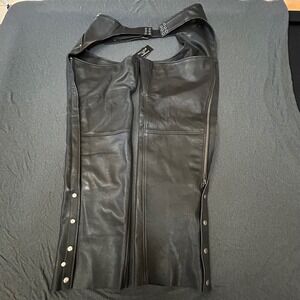 Wilsons Cycle Leather‎ Chaps XXL Black Motorcycle Gear NWT Protective Zip Snap